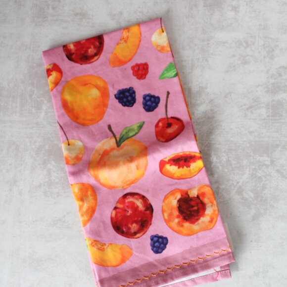 Anthropologie Stone Fruit Dish Towel - NEW NWT  - SOLD OUT - Picture 2 of 6